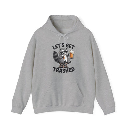 Funny Let's Get Trashed Raccoon Meme Humor Beer Drinking Hoodie
