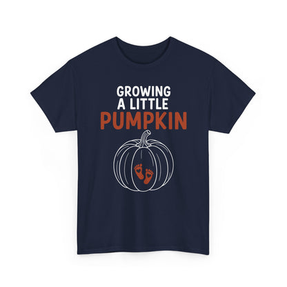 Growing A Little Pumpkin Fall Thanksgiving Baby Bump Wife T-Shirt