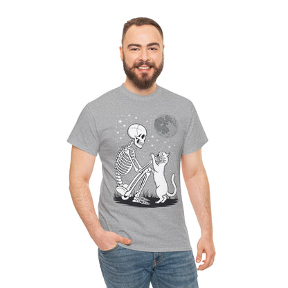 Skeleton Cat Skull Kitty Cute Goth Halloween Men Women T-Shirt