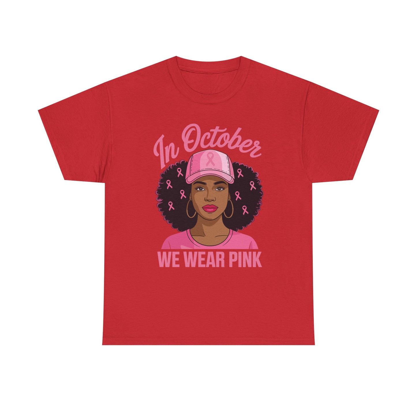In October We Wear Pink Black Women Breast Cancer Awareness T-Shirt