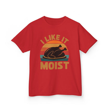I Like It Moist Unisex Kids Black Thanksgiving T-Shirt
