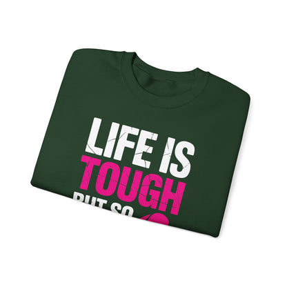 Life Is Tough But So Is My Wife Breast Cancer Awareness Gift Sweatshirt