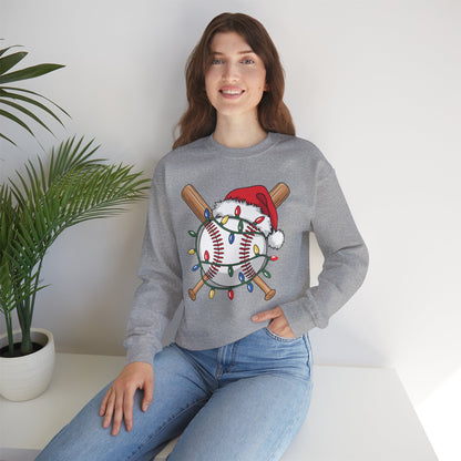 Santa Sports Design For Men Boys Christmas Baseball Player Sweatshirt