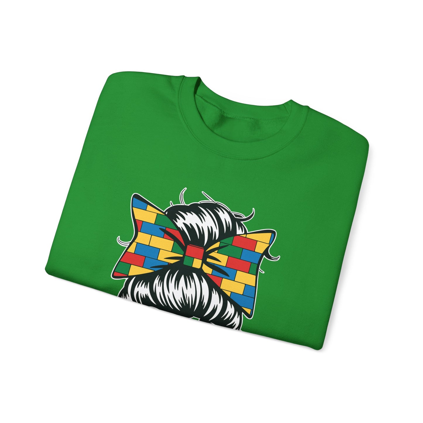Building Block Messy Bun Mom Life Master Builder Mothers Day Sweatshirt
