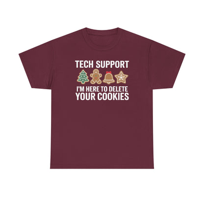 Christmas Tech Support Here To Delete Cookies Xmas Men Women T-Shirt