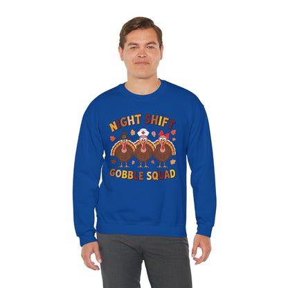 Night Shift Gobble Squad Night Worker Staff Thanksgiving Sweatshirt