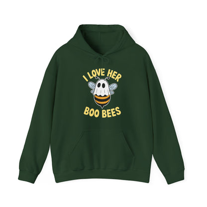 I Love Her Boo Bees Couples Halloween Adult Costume His Men Hoodie