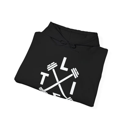 LIFT Weightlifting Fitness Barbells Crossed Circle Hoodie