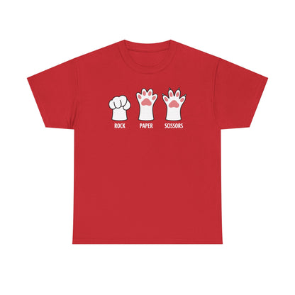 Funny  Introvert Cat Animal Rescue Rock Paper Scissors Cute Paw Cat T-Shirt