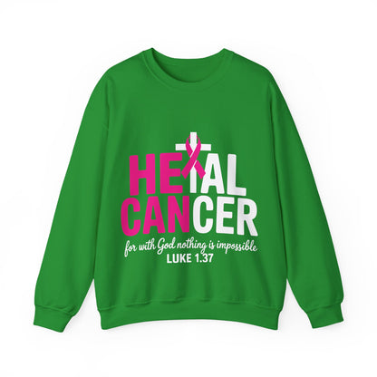 Heal Cancer Believe God Christian Breast Cancer Awareness Sweatshirt