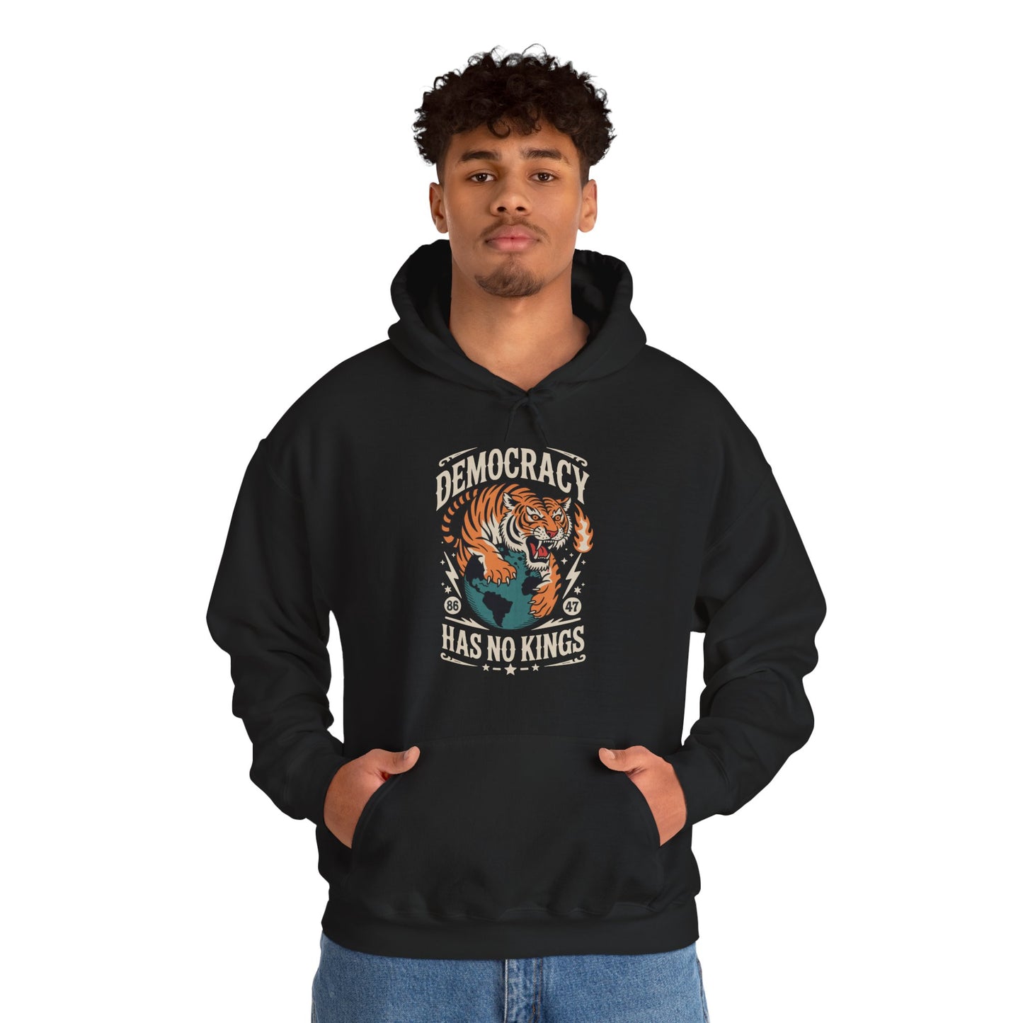 Democracy Has No King 8647 Anti Trump America Social Justice Hoodie
