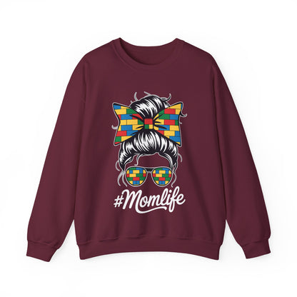 Building Block Messy Bun Mom Life Master Builder Mothers Day Sweatshirt
