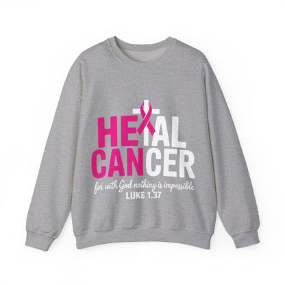 Heal Cancer Believe God Christian Breast Cancer Awareness Sweatshirt