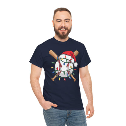 Santa Sports Design For Men Boys Christmas Baseball Player T-Shirt