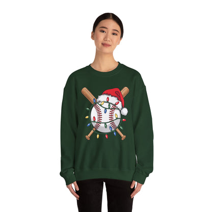 Santa Sports Design For Men Boys Christmas Baseball Player Sweatshirt