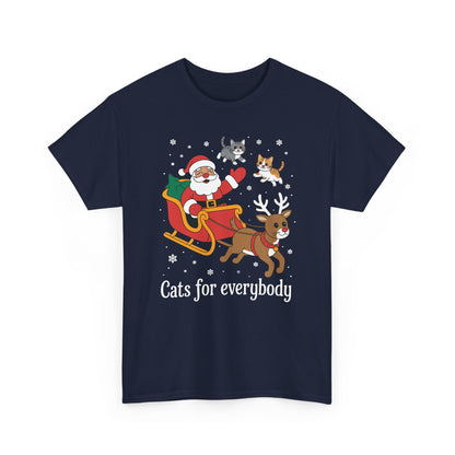 Cats For Everybody Christmas Cat Funny Xmas Women Santa T-Shirt