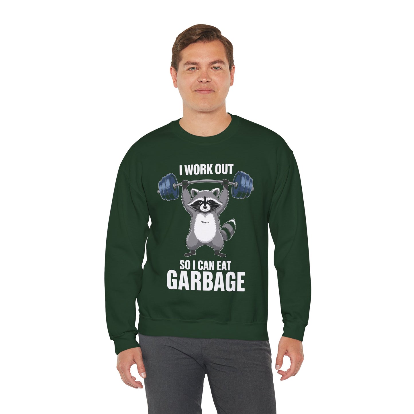 Raccoon Deadlift Bodybuilding Animal Funny Gym Fitness Sweatshirt