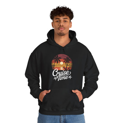 On Cruise Time Coconut Tree Graphic Summer Vacation Cruising Hoodie