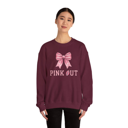 Pink Out Football Bow Preppy Breast Cancer Awareness Women Sweatshirt