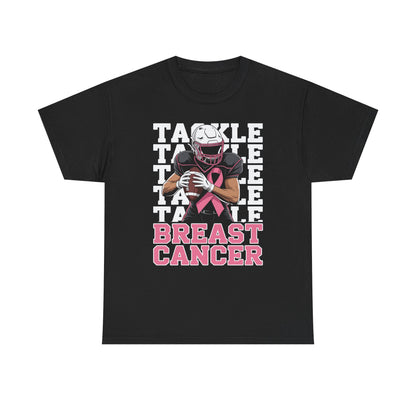 Tackle Football Breast Cancer Awareness Pink Ribbon T-Shirt