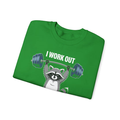 Raccoon Deadlift Bodybuilding Animal Funny Gym Fitness Sweatshirt