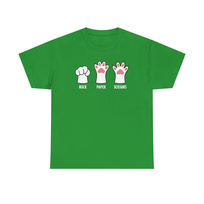 Funny  Introvert Cat Animal Rescue Rock Paper Scissors Cute Paw Cat T-Shirt