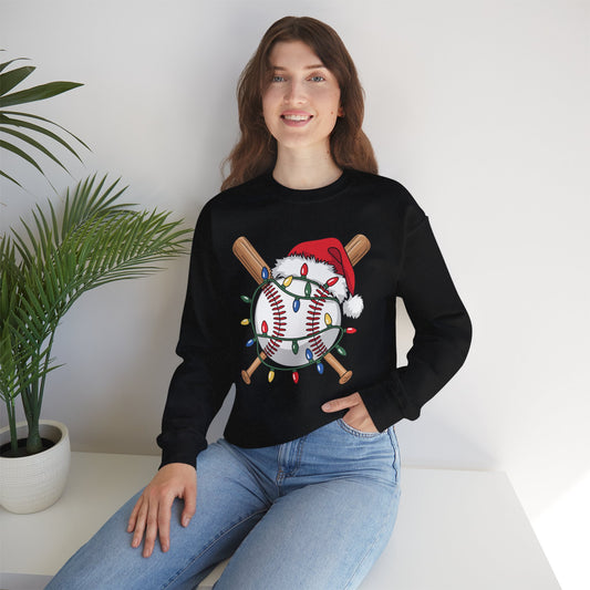 Santa Sports Design For Men Boys Christmas Baseball Player Sweatshirt
