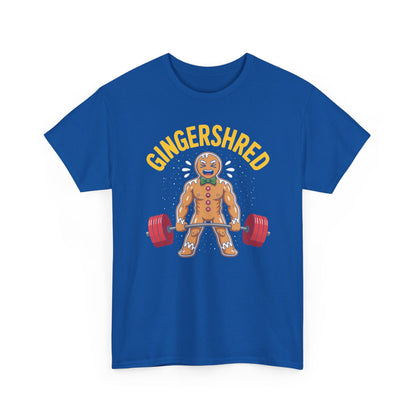 Funny Gingershred Gingerbread Man Gym Bodybuilding Christmas T-Shirt