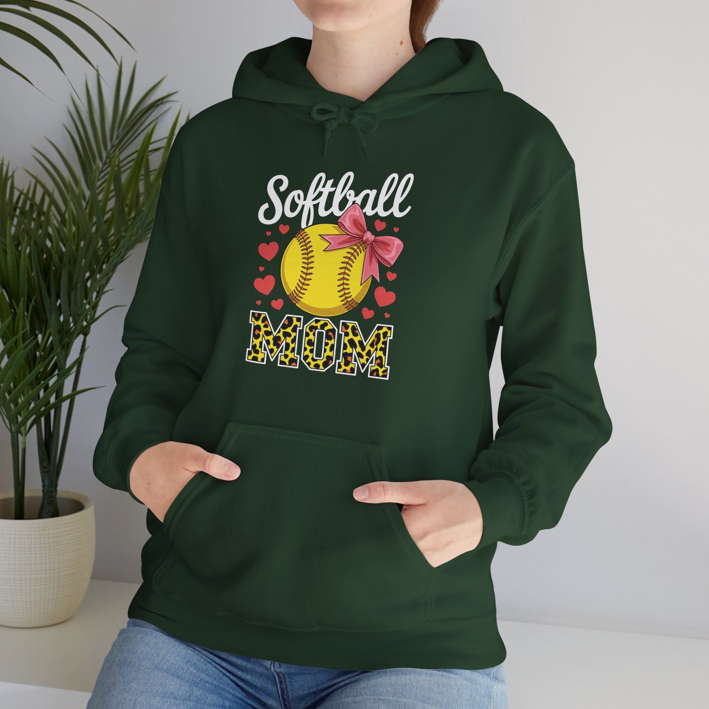 Softball Mom Headband Leopard Softball Ball Mothers Day Mama Hoodie