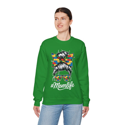 Building Block Messy Bun Mom Life Master Builder Mothers Day Sweatshirt