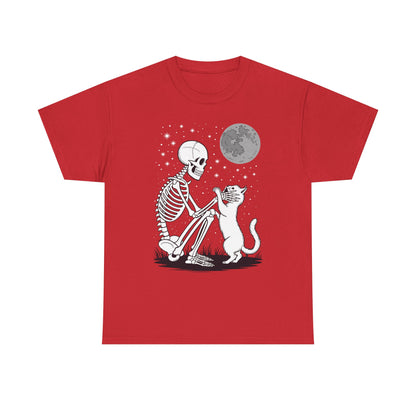 Skeleton Cat Skull Kitty Cute Goth Halloween Men Women T-Shirt