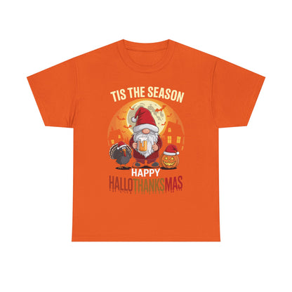 Happy Hallothanksmas Halloween Thanksgiving Merry Christmas T-Shirt