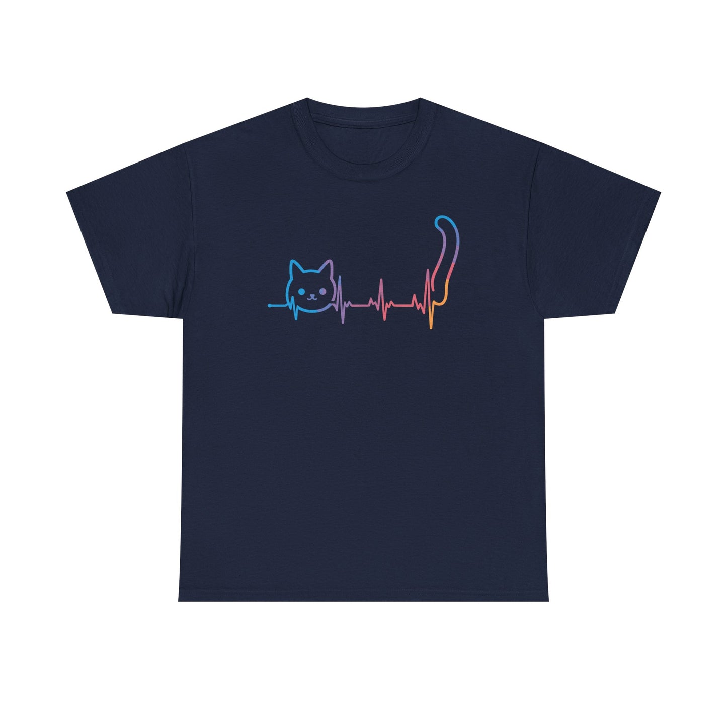 Heartbeat Cat Lover Animal Silhouette Cute Cat T-Shirt