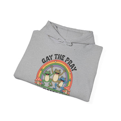 Gay The Pray Away Rainbow LGBT Pride Funny Meme Frogs Hoodie