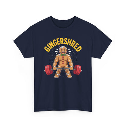 Funny Gingershred Gingerbread Man Gym Bodybuilding Christmas T-Shirt