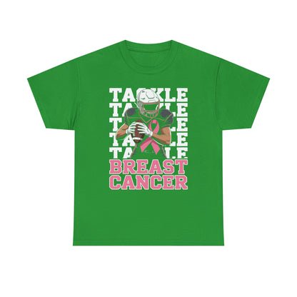 Tackle Football Breast Cancer Awareness Pink Ribbon T-Shirt
