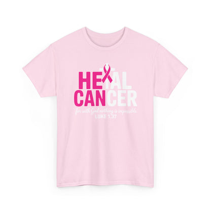 Heal Cancer Believe God Christian Breast Cancer Awareness T-Shirt