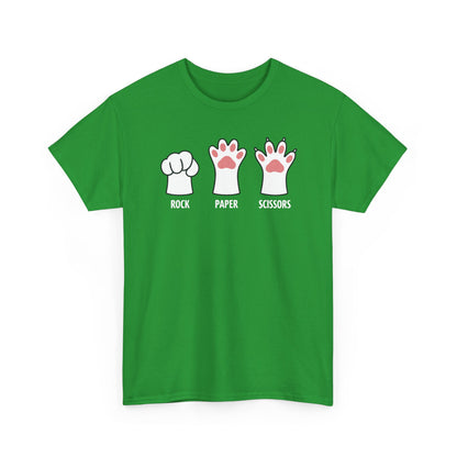 Funny  Introvert Cat Animal Rescue Rock Paper Scissors Cute Paw Cat T-Shirt