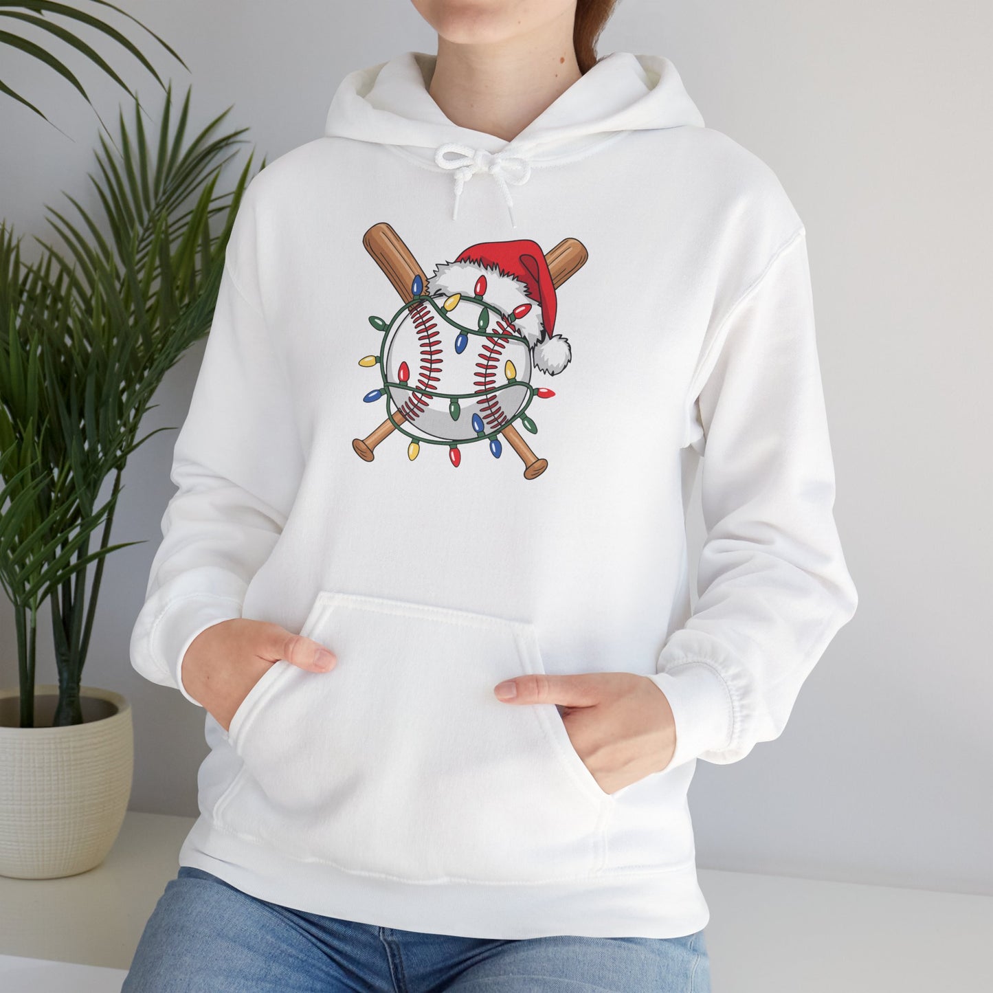 Santa Sports Design For Men Boys Christmas Baseball Player Hoodie