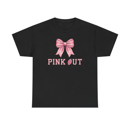 Pink Out Football Bow Preppy Breast Cancer Awareness Women T-Shirt