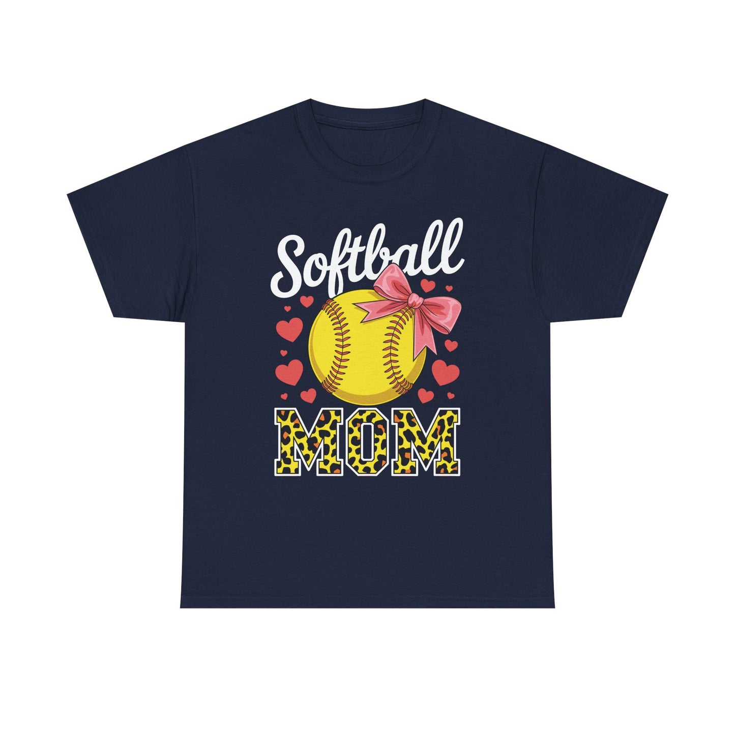 Softball Mom Headband Leopard Softball Ball Mothers Day Mama T-Shirt