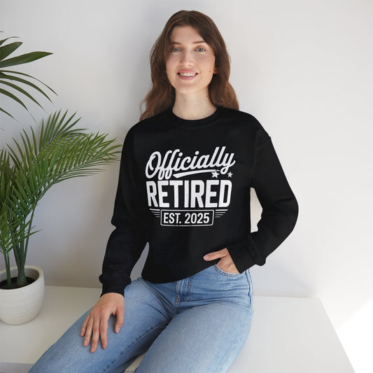 Funny Retirement 2025 Officially Retired Vintage Humor Sweatshirt