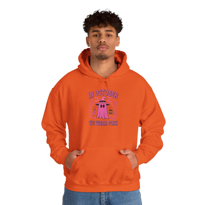 In October We Wear Pink Breast Cancer Awareness Halloween Hoodie