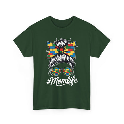 Building Block Messy Bun Mom Life Master Builder Mothers Day T-Shirt