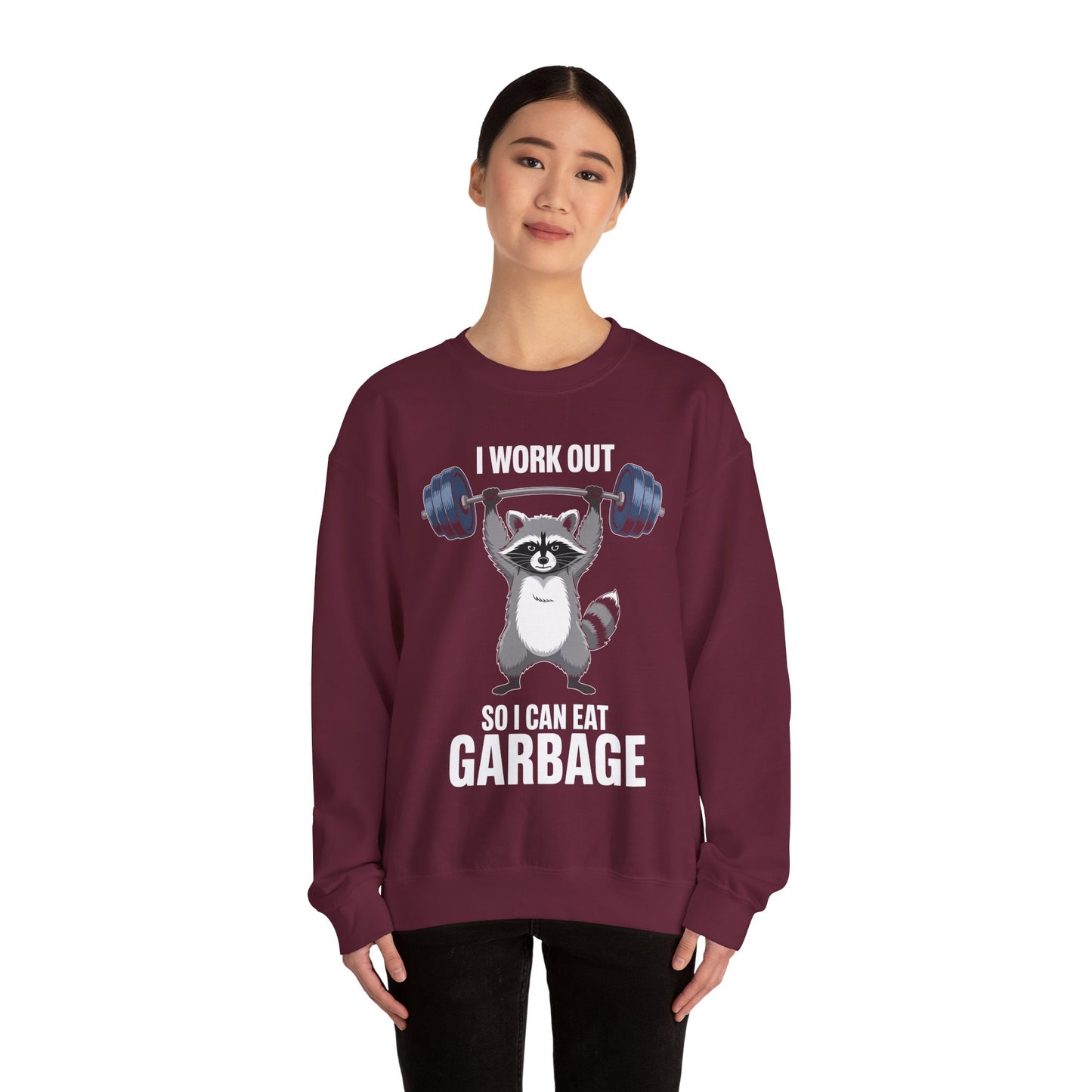 Raccoon Deadlift Bodybuilding Animal Funny Gym Fitness Sweatshirt