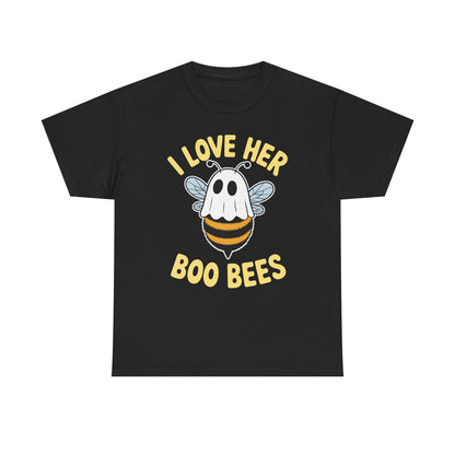 I Love Her Boo Bees Couples Halloween Adult Costume His Men T-Shirt