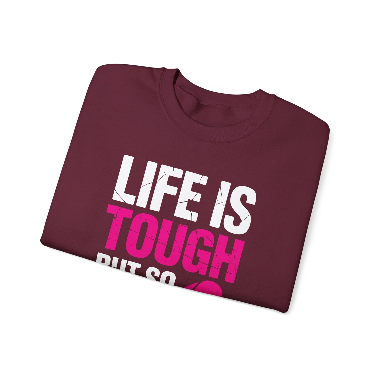 Life Is Tough But So Is My Wife Breast Cancer Awareness Gift Sweatshirt