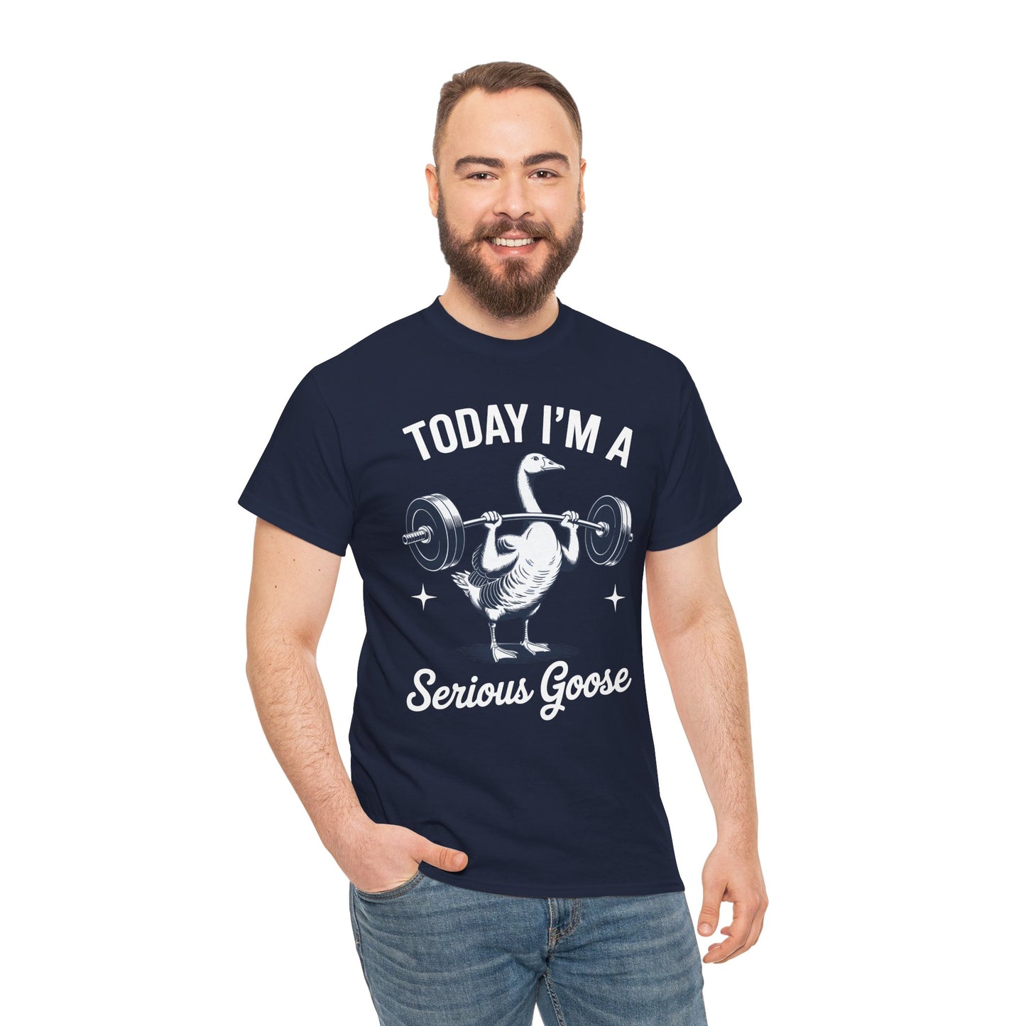Funny Today I'm A Serious Goose Lifting Weights Gym Fitness T-Shirt