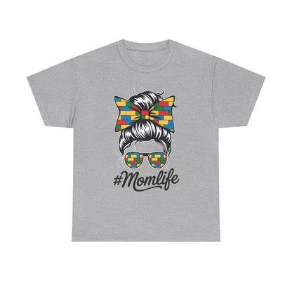 Building Block Messy Bun Mom Life Master Builder Mothers Day T-Shirt