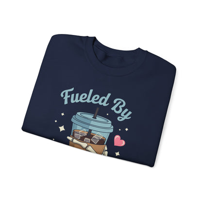 Fueled by Iced Coffee and Anxiety Funny Coffee Lover Sweatshirt